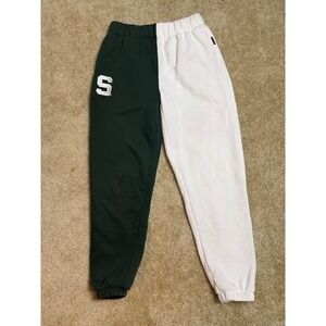 Michigan State Spartans MSU Hype & Vice Colorblock Sweatpants Green White S‎